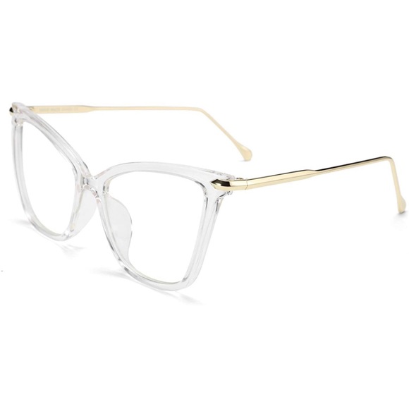 Oversized Cat Eye Glasses Frame with Clear Lenses - Picture 6 of 14